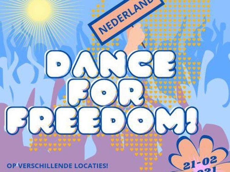 Adv. Dance For Freedom Nederland. Buiten, in vele steden!
