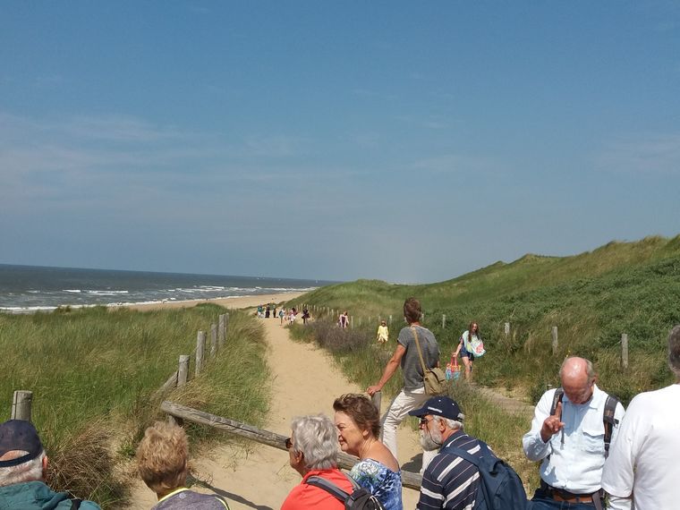 Strandwandeling met singles